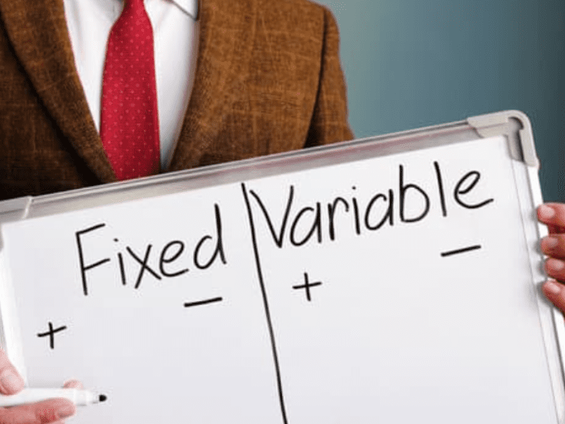 Difference between fixed and variable costs